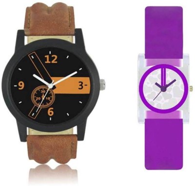 FASHION POOL LOREM & VALENTINE MOST STYLISH & STUNNING ROUND DIAL COUPLE COMBO WATCH WITH BLACK & ORANGE COLOR WATCH WITH SQUARE DIAL DESIGN WATCH WITH PEARL WHITE COLOR WATER MARK DIAL GRAPHICS WATCH WITH PURPLE COLOR WATCH WITH LEATHER & RUBBER TRENDY & FASHIONABLE BELT WATCH FOR PROFESSIONAL & PA   Watches  (FASHION POOL)