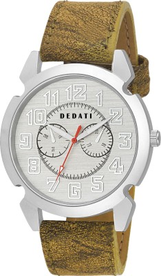 Dedati Megna 1733 - Tan Silver Exclusive Analog Black Dial Men's Wrist Watch Watch  - For Men   Watches  (dedati)