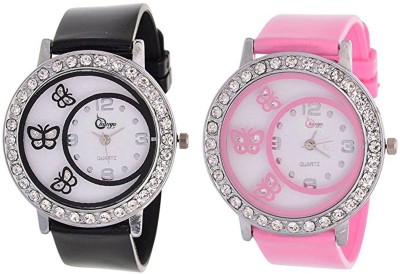 Shunya Butterfly Print Diamond Combo Analog Watch  - For Women   Watches  (Shunya)