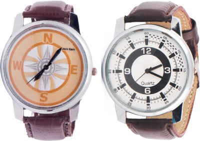 Jack Klein 2 Stylish & Elegant Brown Strap Watch  - For Men   Watches  (Jack Klein)