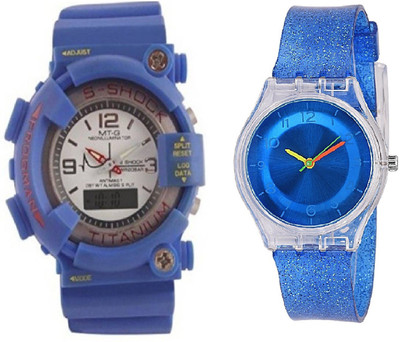 View COSMIC BLUE S SHOCK SUPER STYLISH SPORTS BOYS Watch WITH XYZ-SPARKLING BLUE FEATHER LIGHT WEIGHT GIRLS Watch  - For Boys & Girls Wrist Watches Price Online(COSMIC)