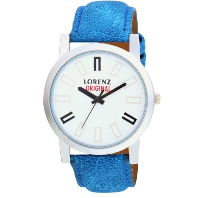 Lorenz MK-1051A Slim White dial & Blue Strap Watch  - For Men   Watches  (Lorenz)