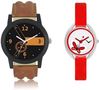 FASHION POOL LOREM & VALENTINE MOST STYLISH & STUNNING ROUND DIAL COUPLE COMBO WATCH WITH BLACK & ORANGE COLOR WATCH WITH OVAL DIAL RED BUTTERFLY DESIGN WATCH WITH PEARL WHITE COLOR WATER MARK DIAL GRAPHICS WATCH WITH RED COLOR WATCH WITH LEATHER & RUBBER TRENDY, COOL & FASHIONABLE DESIGNER BELT WAT   Watches  (FASHION POOL)