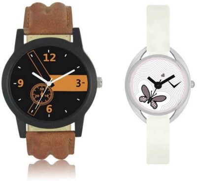FASHION POOL LOREM & VALENTINE MOST STYLISH & STUNNING ROUND DIAL COUPLE COMBO WATCH WITH BLACK & ORANGE COLOR WATCH WITH OVAL DIAL BLACK BUTTERFLY DESIGN WATCH WITH PEARL WHITE COLOR WATER MARK DIAL GRAPHICS WATCH WITH PEARL WHITE COLOR WATCH WITH LEATHER & RUBBER TRENDY & FASHIONABLE BELT WATCH FO   Watches  (FASHION POOL)