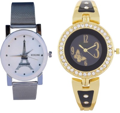 Wenlong Silver Gold black new stylish Watch  - For Girls   Watches  (WENLONG)