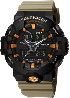 Sanda SD-799 Dual Display S-Shock Analog Digital Led Display Watch Watch  - For Men   Watches  (Sanda)