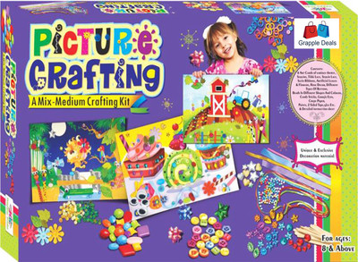 

GRAPPLE DEALS Picture Crafting A Mix Medium Crafting Kit With Unique And Exclusive Decoration Material For Improves The Creativity Of Child.