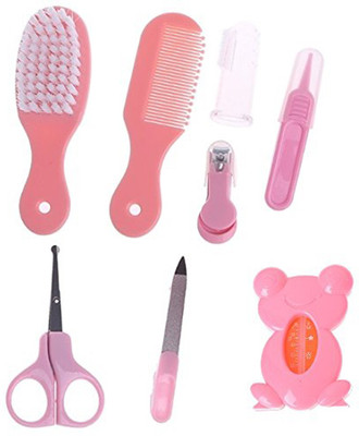 

SYGA Premium Quality 8 Pcs Health Care Kit for Newborn Baby Kids Nail Hair Thermometer Grooming Brush - Pink(Pink)