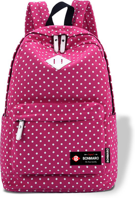 Bonmaro Polka Dots Pink 25 L Backpack(Pink), #ff0099