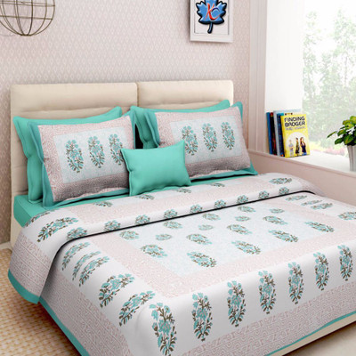 

Saba Dream Collection 200 TC Cotton Double King Printed Bedsheet(Pack of 1, Multicolor)