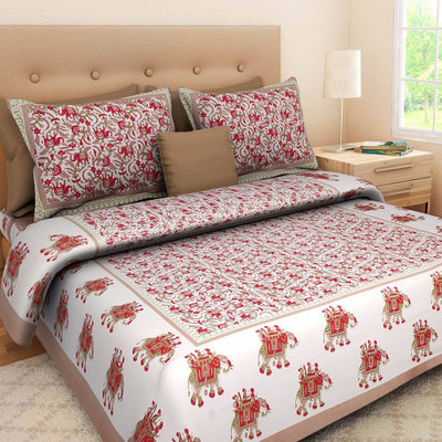 

Saba Dream Collection 200 TC Cotton Double King Printed Bedsheet(Pack of 1, Multicolor)