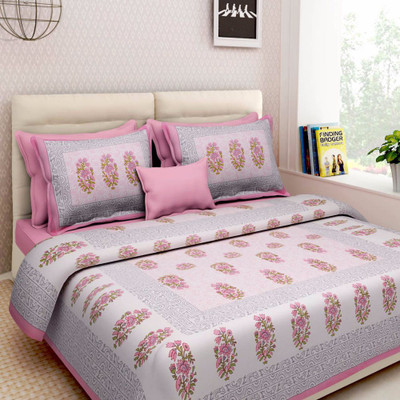 

Saba Dream Collection 200 TC Cotton Double King Printed Bedsheet(Pack of 1, Multicolor)