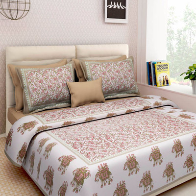 

Saba Dream Collection 200 TC Cotton Double King Printed Bedsheet(Pack of 1, Multicolor)