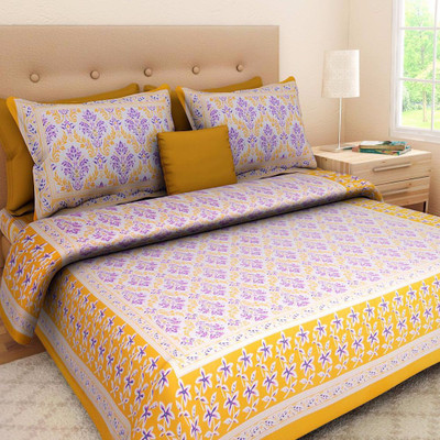 

Saba Dream Collection 200 TC Cotton Double King Printed Bedsheet(Pack of 1, Multicolor)