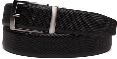 

U+N Men & Women Formal Black Genuine Leather Reversible Belt