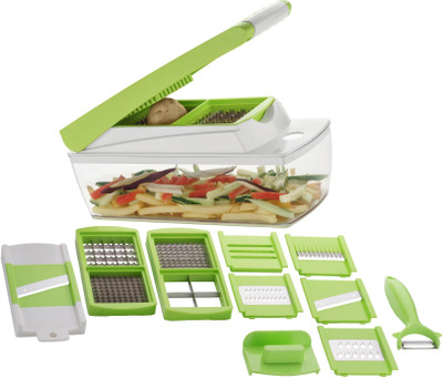 

Speedwell 12 in 1 Fruit & Vegetable Graters, Slicer, Chipser, Dicer, Cutter Chopper Chopper(1 Fruit dicer, 1 veg chopper, 1 potato chips, 1 Tomato chips, 1 plain slicer thin, 1 fruit dicer, 1 greater thine, 1 veg plain slicer, 1 plain potato, 1 greater th