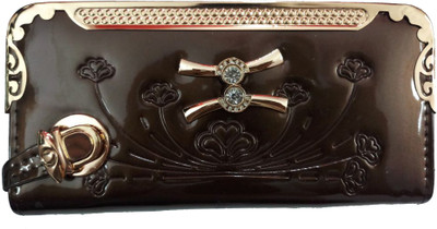 One Touch Solution Party Brown Clutch
