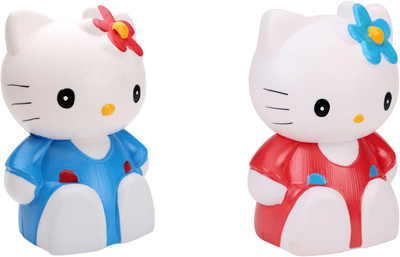 

HALO NATION Kitty Money Bank Set of 2 Coin Bank(Red, Blue)