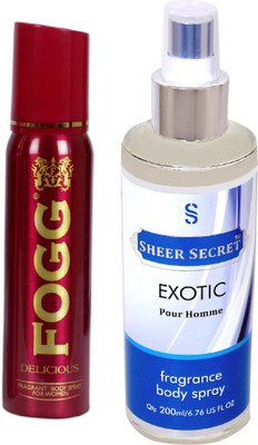 

Fogg DELICIOUS 150 ML with EXOTIC MEN BODY MIST 200 ML(Set of 2)