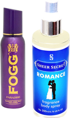 

Fogg PARADISE 150 ML with ROMANCE BODY MIST 200 ML(Set of 2)