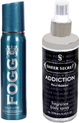 

Fogg MAJESTIC 150 ML with ADDICTION MEN BODY MIST 200 ML(Set of 2)