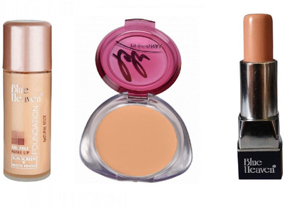 

Blue Heaven panstick concealer ,oil free foundation with personal compact(Set of 3)
