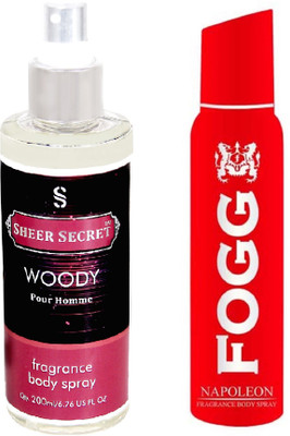 

Fogg NAPOLEAN 150 ML with WOODY MEN BODY MIST 200 ML(Set of 2)