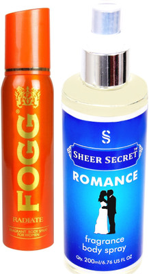 

Fogg RADIATE 150 ML with ROMANCE BODY MIST 200 ML(Set of 2)