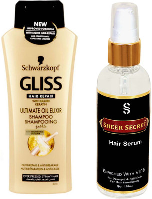 

Schwarzkopf ULTIMATE OIL ELIXER SHAMPOO 250ML with SHEER SECRET SERUM 100ML(Set of 2)