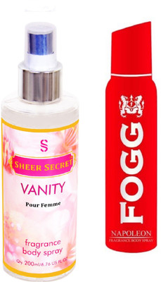 

Fogg NAPOLEAN 150 ML with VANITY WOMEN BODY MIST 200 ML(Set of 2)