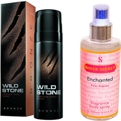 

Wild Stone BRONZE 120 ML with SHEER SECRET ENCHANTED WOMEN BODY MIST 200 ML(Set of 2)