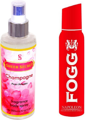 

Fogg NAPOLEAN 150 ML with CHAMPAGNE WOMEN BODY MIST 200 ML(Set of 2)