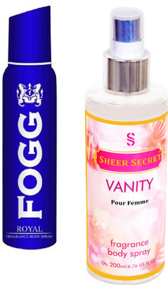 

Fogg ROYAL 150 ML with VANITY WOMEN BODY MIST 200 ML(Set of 2)