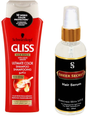 

Schwarzkopf ULTIMATE COLOR SHAMPOO 250ML with SHEER SECRET SERUM 100ML(Set of 2)