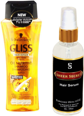 

Schwarzkopf OIL NUTRITIVE SHAMPOO 250ML with SHEER SECRET SERUM 100ML(Set of 2)