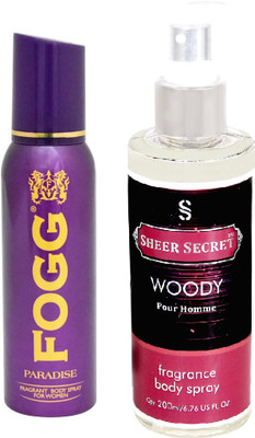 

Fogg PARADISE 150 ML with WOODY MEN BODY MIST 200 ML(Set of 2)