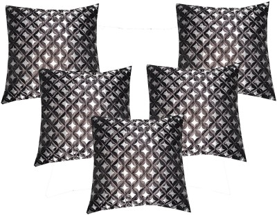 ks craft Self Design Cushions Cover(Pack of 5, 60 cm*60 cm, Black)