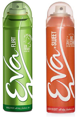 

EVA Flirt and Sweet Deodorant Spray Combo Pack of 2 (125ML each) Deodorant Spray - For Women(250 ml, Pack of 2)