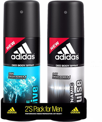 

ADIDAS Dynamic Pulse & Ice Dive Deodorant Spray - For Men(300 ml, Pack of 2)