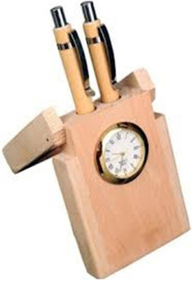 

Sublime Arts 2 Compartments Wooden Pen Holder(Brown)