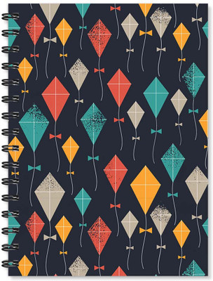 

100yellow A5 Notebook(Notebook | Kites Printed A5 Wire Bound Spiral Notebooks/Designer Covers Combined With Ruled Sheets Notebook/ Diary – Ideal For Kids/ Christmas Gift, Multicolor)