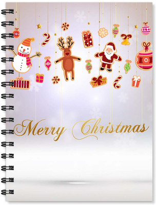 

100yellow A5 Notebook(Notebooks | Merry Christmas Printed Spiral A5 Wire bound Diary | Notepad for Home / Office / School / College -Ideal For Christmas gifts, Multicolor)