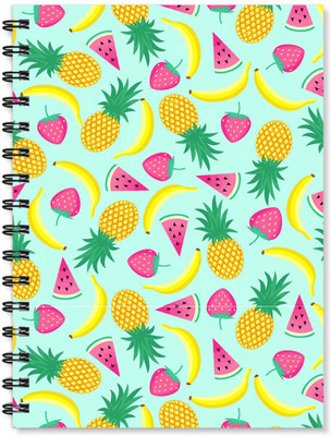 

100yellow A5 Notebook(Notebook | Fruits Printed A5 Wire Bound Spiral Notebooks/Designer Covers Combined With Ruled Sheets Notebook/ Diary – Ideal For Kids/ Christmas Gift, Multicolor)