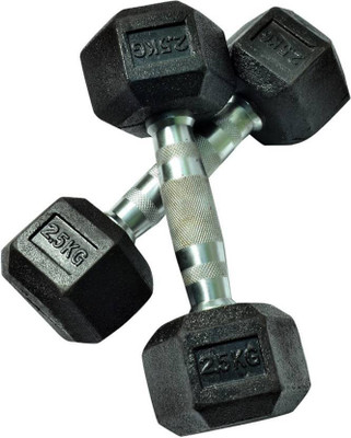 

Glaze Black Rubber Hexagon 2.5kgx2=5kg Fixed Weight Dumbbell(5 kg)