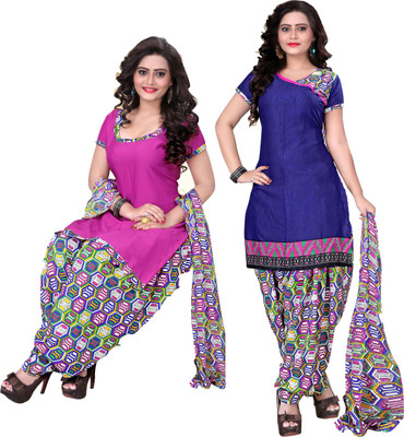 

Jiya Crepe Self Design, Printed Salwar Suit Dupatta Material(Un-stitched), Blue;multicolor;pink
