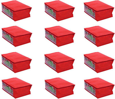 

Snazzy Designer Saree Cover Set of 12 Pcs in Non Woven Material (Red) 05(Red)