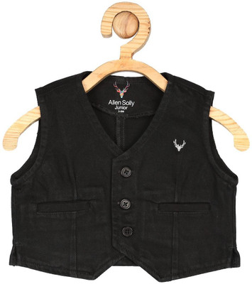 

Allen Solly Sleeveless Solid Baby Boy's Jacket, Black