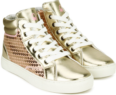 

United Colors of Benetton Girls Lace Sneakers(Gold, 901