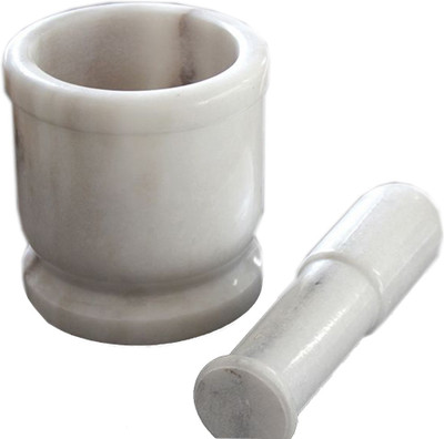 

Halo Nation Gr8 INDIA Mortar and Pestle set , Kharad , Spice masher , Spice Mixer , Spice Grinder Masher - 3 Inches - From Banks of Holy Narmada River White Marble Marble Masher(White, Pack of 1)