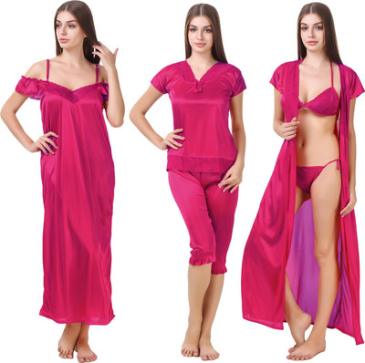 Bombshell Women Nighty Set(Purple)